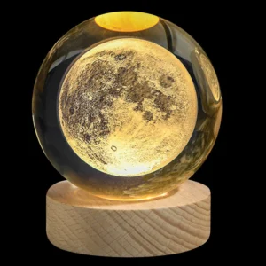 چراغ خواب مدل گوی کریستالی طرح ماه قطر 8