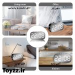 ساعت رومیزی دیجیتال مدل LED CLOCK دارای نمایش تاریخ دماسنج و دو زمان زنگ بیداری