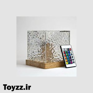 چراغ خواب مکعبی اتمسفری شارژی لمسی و کنترل دار دارای لامپ RGB
