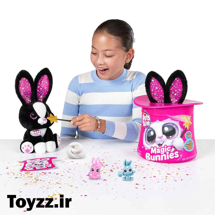 اسباب بازی سوپرایزی خرگوش جادویی برند ZURU مدل Pets Alive Magic Bunnies سفید
