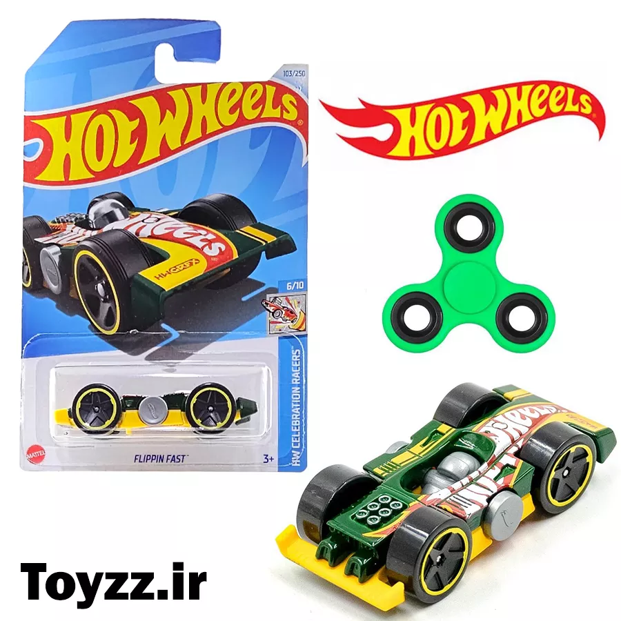 ماکت ماشین هات ویلز مدل FLIPPIN FAST با قابلیت اسپینر سری HW CELEBRATUON RACERS