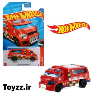ماکت ماشین هات ویلز مدل آمبولانس HW RAPID RESPONSE سری HW RESCUE