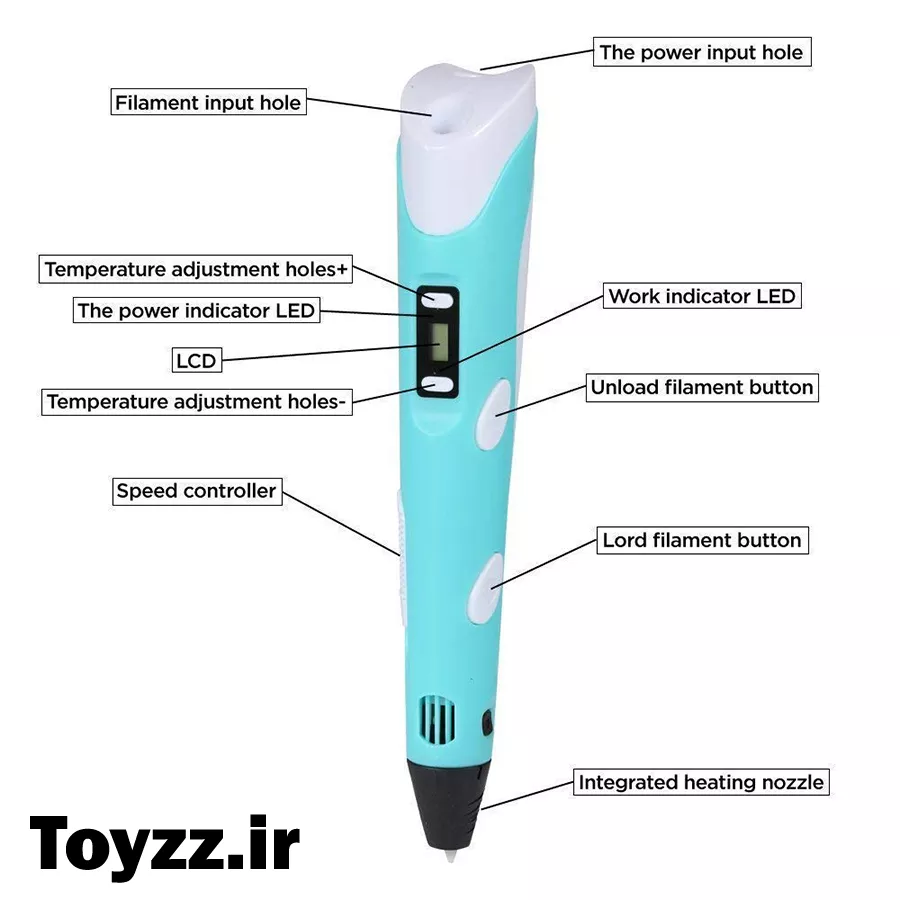 قلم طراحی سه بعدی مدل 3D printing pen 5 قلم طراحی سه بعدی مدل 3D printing pen