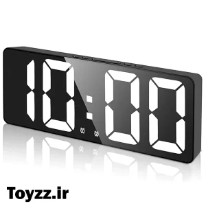 ساعت رومیزی دیجیتال مدل LED DIGITAL CLOCK دارای سنسور صدا نمایش تاریخ دماسنج و دو زمان زنگ بیداری
