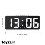 ساعت رومیزی دیجیتال مدل LED DIGITAL CLOCK دارای سنسور صدا نمایش تاریخ دماسنج و دو زمان زنگ بیداری