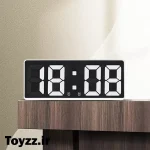 ساعت رومیزی دیجیتال مدل LED DIGITAL CLOCK دارای سنسور صدا نمایش تاریخ دماسنج و دو زمان زنگ بیداری