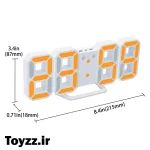 ساعت دیواری و رومیزی سه بعدی 3D LED Clock دارای زنگ بیداری تاریخ و دمای محیط