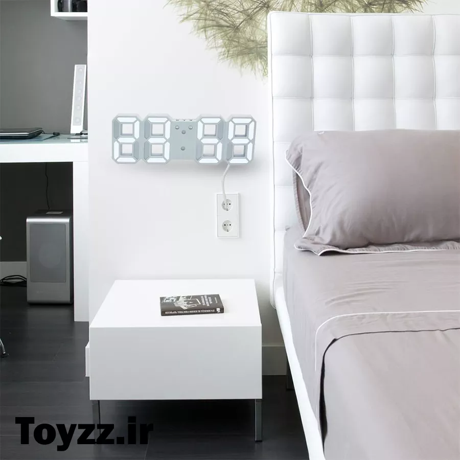 ساعت دیواری و رومیزی سه بعدی 3D LED Clock دارای زنگ بیداری تاریخ و دمای محیط