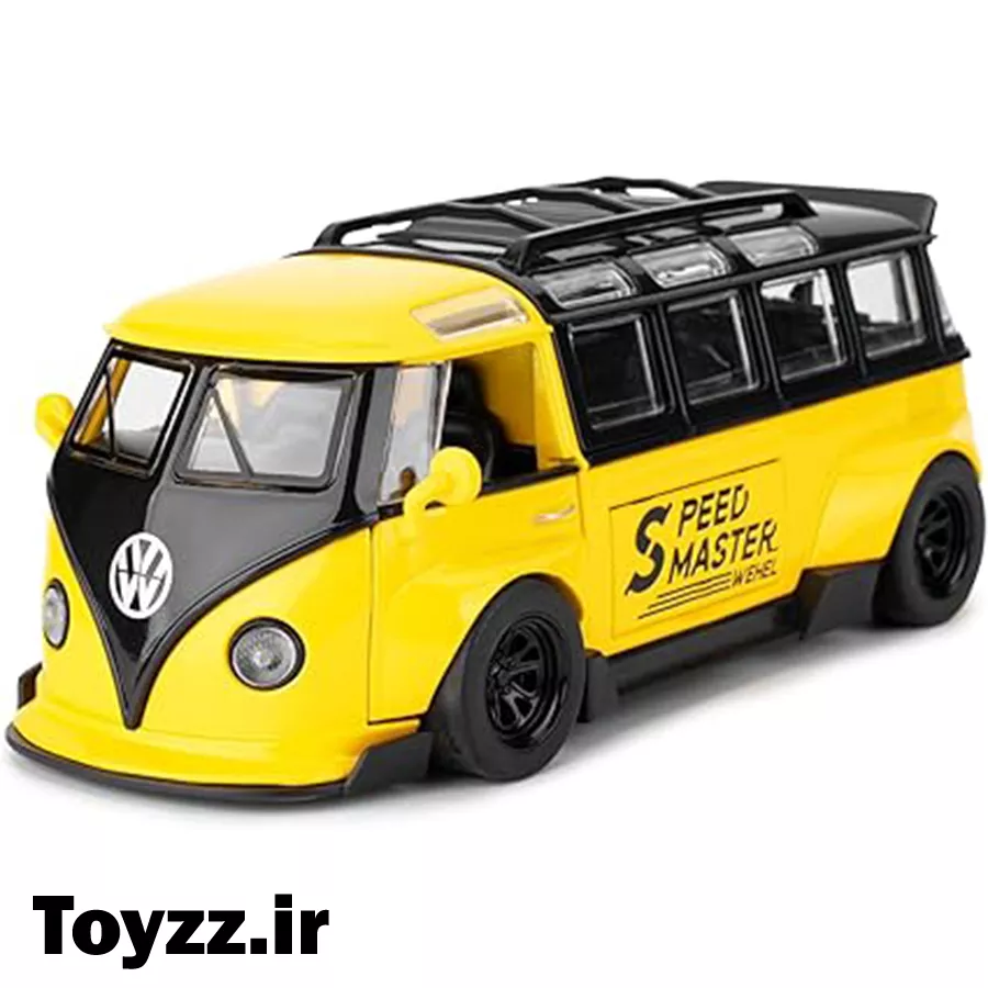 ماکت ماشین فلزی طرح فولکس واگن مدل Volkswagen Bus Transporter زرد