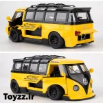 ماکت ماشین فلزی طرح فولکس واگن مدل Volkswagen Bus Transporter زرد