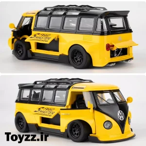 ماکت ماشین فلزی طرح فولکس واگن مدل Volkswagen Bus Transporter زرد