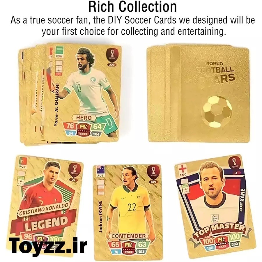 کارت های فوتبالی جام جهانی world football stars طلایی