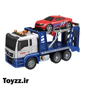 ماشین بازی طرح حمل خودرو کد 66656 دارای پمپ مکانیکی موزیکال و چراغدار