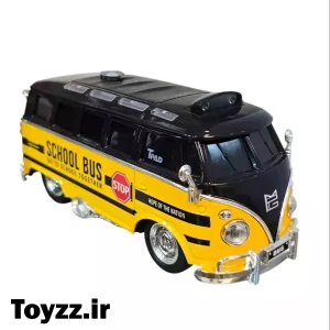 ماکت ماشین فولکس واگن چراغدار موزیکال و دودزا مدل SCHOOL BUS