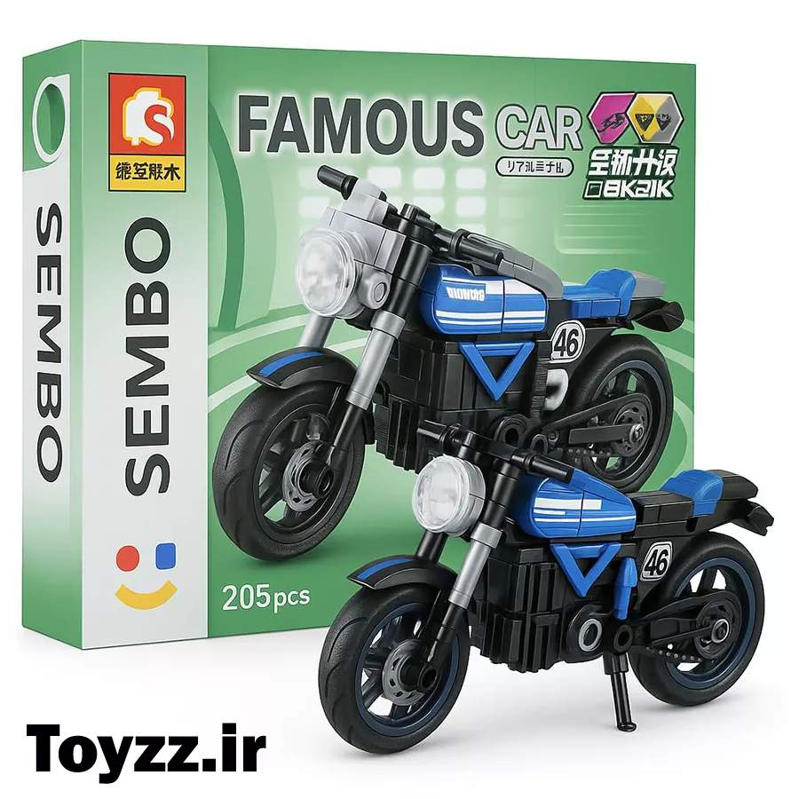 ساختنی لگو موتور برند سمبو بلاک مدل SEMBO BLOCK FAMOUS CAR 714536