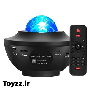 چراغ خواب پروژکتوری کهکشانی و اسپیکر بلوتوثی با ریموت کنترل و USB