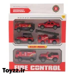 ست ماشین بازی آتش نشانی بسته 6 عددی کدKX12-6