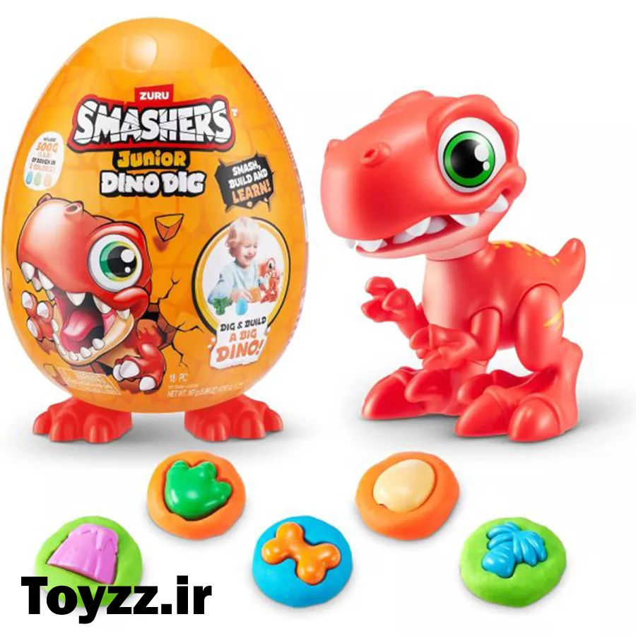 اسباب بازی شانسی اسمشرز مدل DINI DIG طرح T-REX