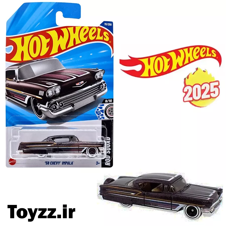 ماکت ماشین هات ویلز مدل 58 CHEVY IMPALA سری ROD SQUAD