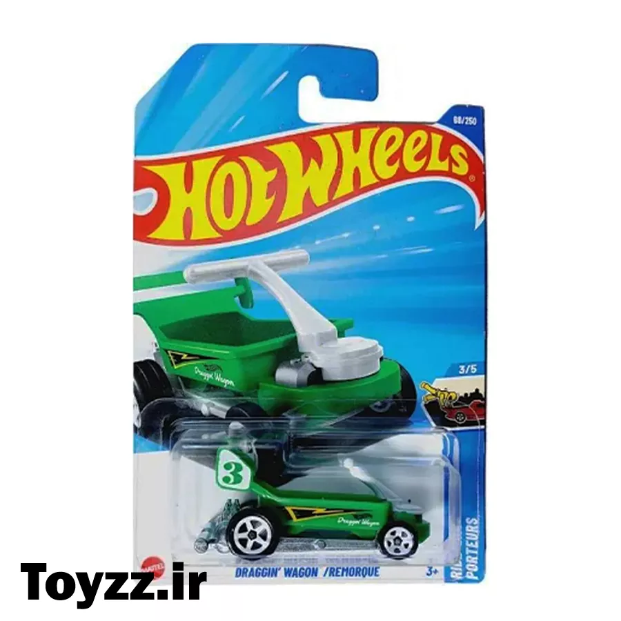 ماکت ماشین هات ویلز مدل DRAGGIN WAGON /REMORQUE سری RIDE ONS PORTEURS