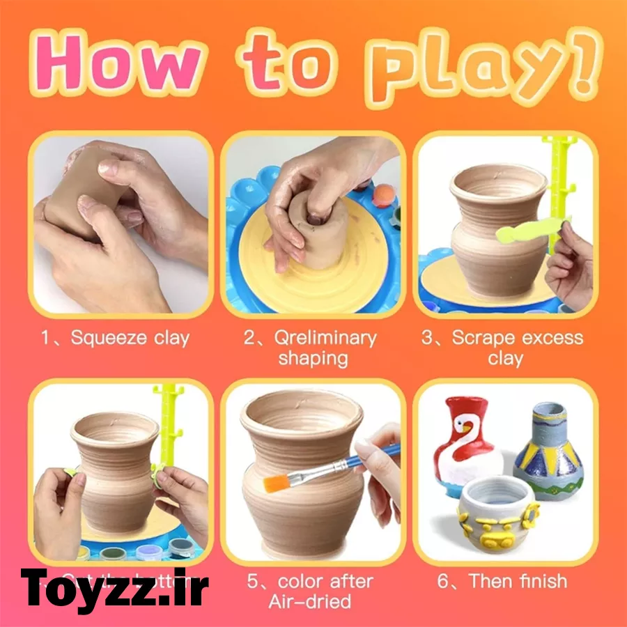 اسباب بازی مدل چرخ سفالگری کد 2110A