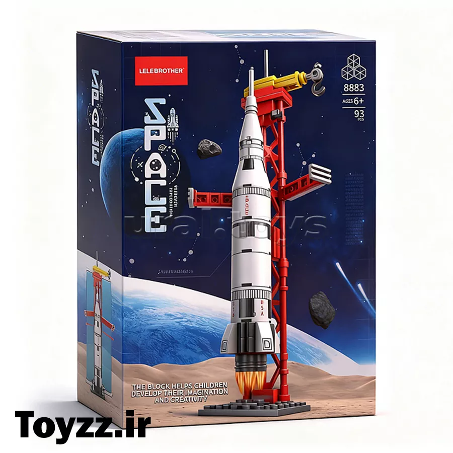 ساختنی لگو LELEBROTHER طرح موشک فضایی کد 8883 9 ساختنی لگویی طرح موشک فضایی کد 8883