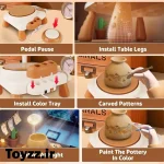 اسباب بازی مدل سفالگری طرح گربه کد 1003D