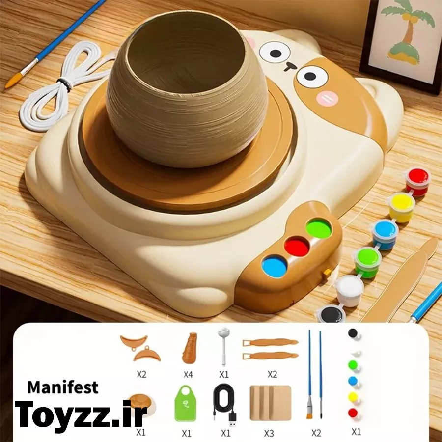 اسباب بازی مدل سفالگری طرح گربه کد 1003D