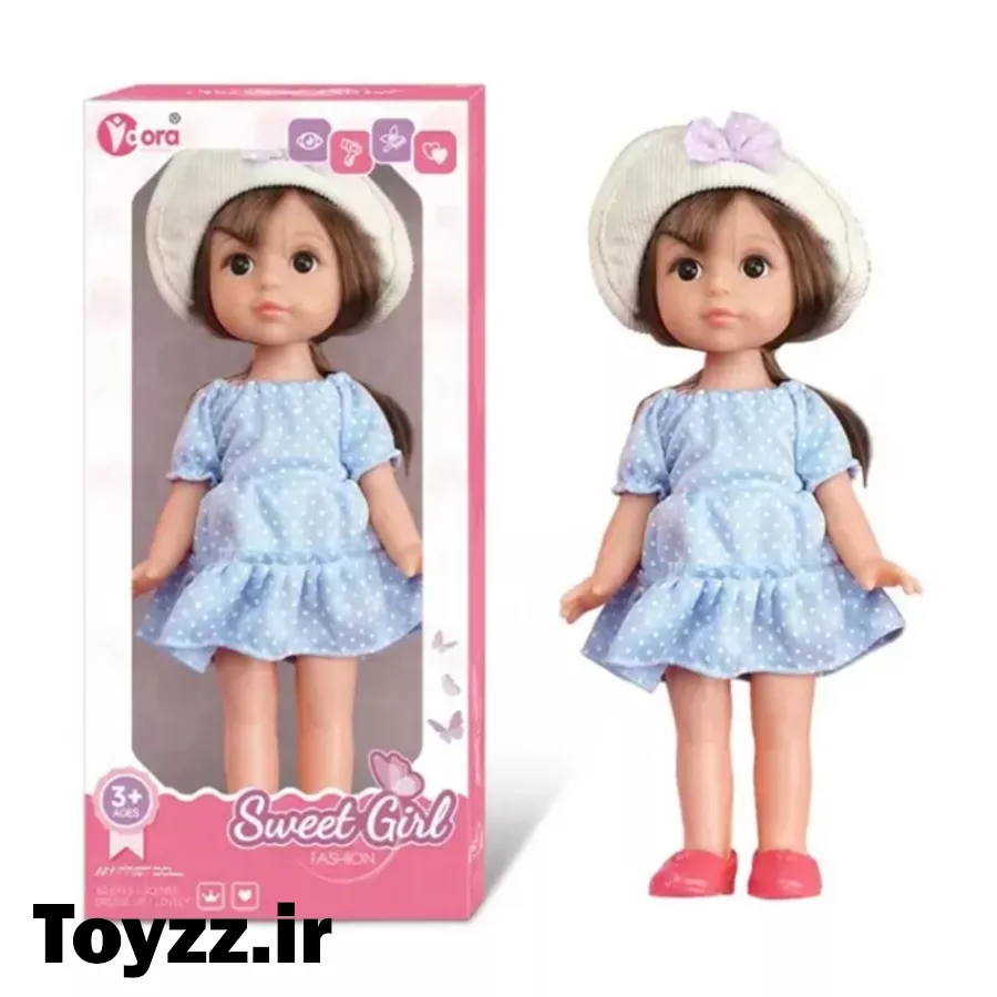 عروسک دختر sweet girl ارتفاع 30cm کد 5_9901 آبی