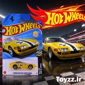 ماکت ماشین هات ویلز مدل FERRARI 365 GTB4 COMPETIZIONE سری RACE DAY زرد