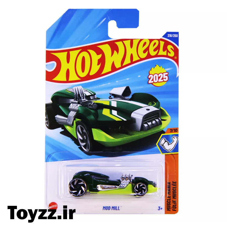 خرید ماکت Hot Wheels مدل Mod Mill سری Muscle Mania با بدنه فلزی، طراحی عضلانی و استایل مفهومی. مناسب کلکسیون، هدیه و علاقه‌مندان هات ویلز.