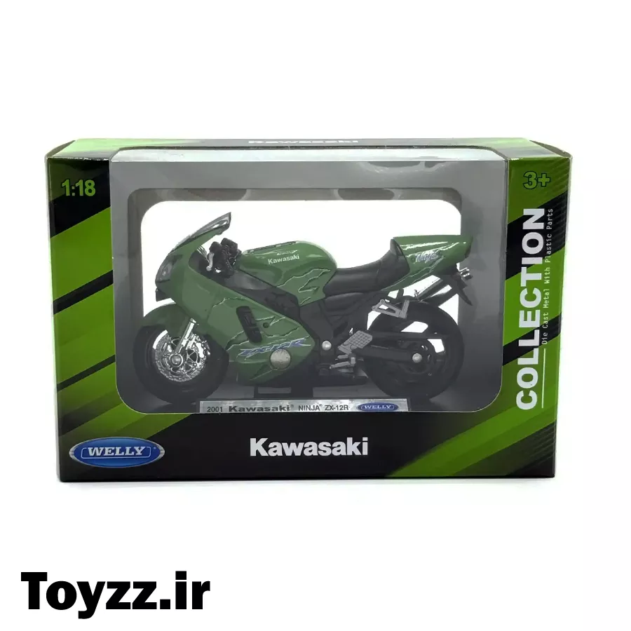 ماکت فلزی موتور کاوازاکی برند ویلی مدل 2001 Kawasaki NINJA ZX-12R